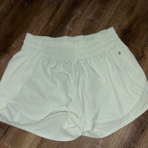 Women’s 3in Track That Lululemon Shorts in mint green.